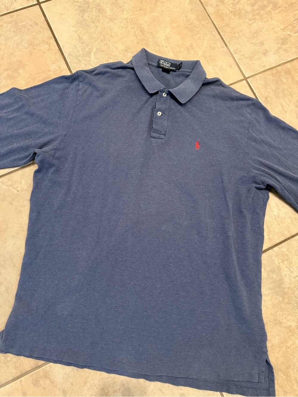 Polo by Ralph Lauren Navy Blue Polo with Red Pony Embroidery